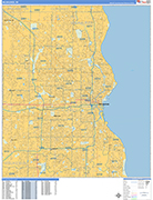 Milwaukee  Wall Map Basic Style