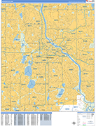 Minneapolis  Wall Map Basic Style