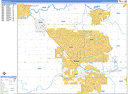 Modesto  Wall Map Basic Style
