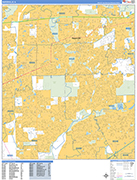 Naperville  Wall Map Basic Style
