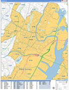 Newark  Wall Map Basic Style