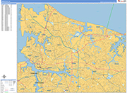 Norfolk Wall Map Basic Style