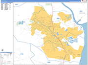 Novato  Wall Map Basic Style