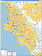 Oakland  Wall Map Basic Style