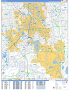 Orlando  Wall Map Basic Style