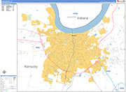 Owensboro  Wall Map Basic Style