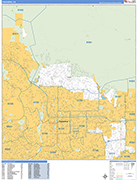 Pasadena  Wall Map Basic Style