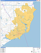 Pensacola  Wall Map Basic Style