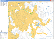 Pflugerville  Wall Map Basic Style