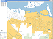 Pittsburg  Wall Map Basic Style