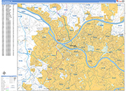 Pittsburgh  Wall Map Basic Style