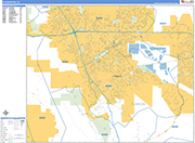 Pleasanton  Wall Map Basic Style
