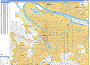 Portland Wall Map Basic Style