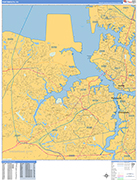 Portsmouth Wall Map Basic Style