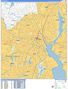 Providence  Wall Map Basic Style