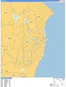 Racine  Wall Map Basic Style