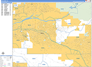 Redlands  Wall Map Basic Style