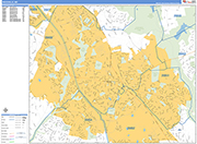Rockville  Wall Map Basic Style