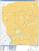 Roswell  Wall Map Basic Style