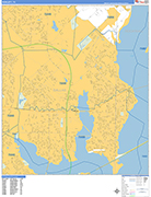 Rowlett  Wall Map Basic Style