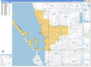 Sarasota  Wall Map Basic Style