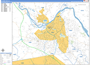 Schenectady  Wall Map Basic Style