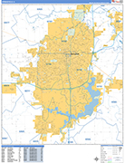 Springfield  Wall Map Basic Style