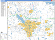 Syracuse  Wall Map Basic Style