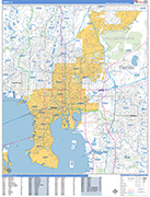 Tampa  Wall Map Basic Style