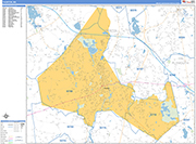 Taunton  Wall Map Basic Style