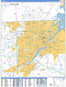 Toledo  Wall Map Basic Style