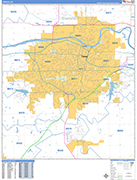Topeka  Wall Map Basic Style