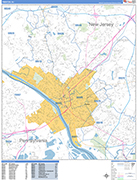 Trenton  Wall Map Basic Style