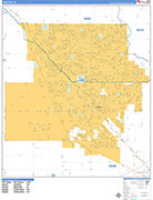 Turlock  Wall Map Basic Style