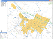 Utica  Wall Map Basic Style