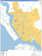 Vallejo  Wall Map Basic Style