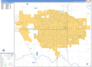 Visalia  Wall Map Basic Style