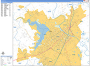 Waco  Wall Map Basic Style