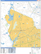 Waltham  Wall Map Basic Style