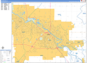 Waterloo  Wall Map Basic Style