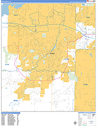 Waukesha  Wall Map Basic Style