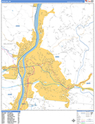 Wheeling  Wall Map Basic Style