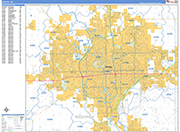 Wichita  Wall Map Basic Style