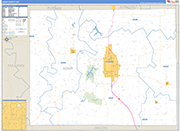 Adair County Wall Map Basic Style