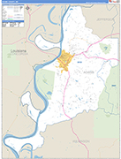 Adams County Wall Map Basic Style