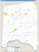 Adams County Wall Map Basic Style