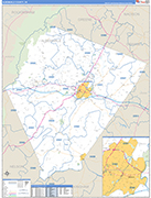 Albemarle County Wall Map Basic Style