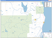 Alcona County Wall Map Basic Style
