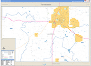 Alcorn County Wall Map Basic Style