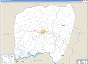 Alexander County Wall Map Basic Style